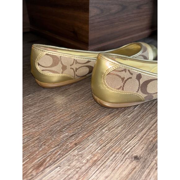 Coach Signature Logo Print Cecile Slip on Ballet Flat Shoes size 9 B - Picture 4 of 10